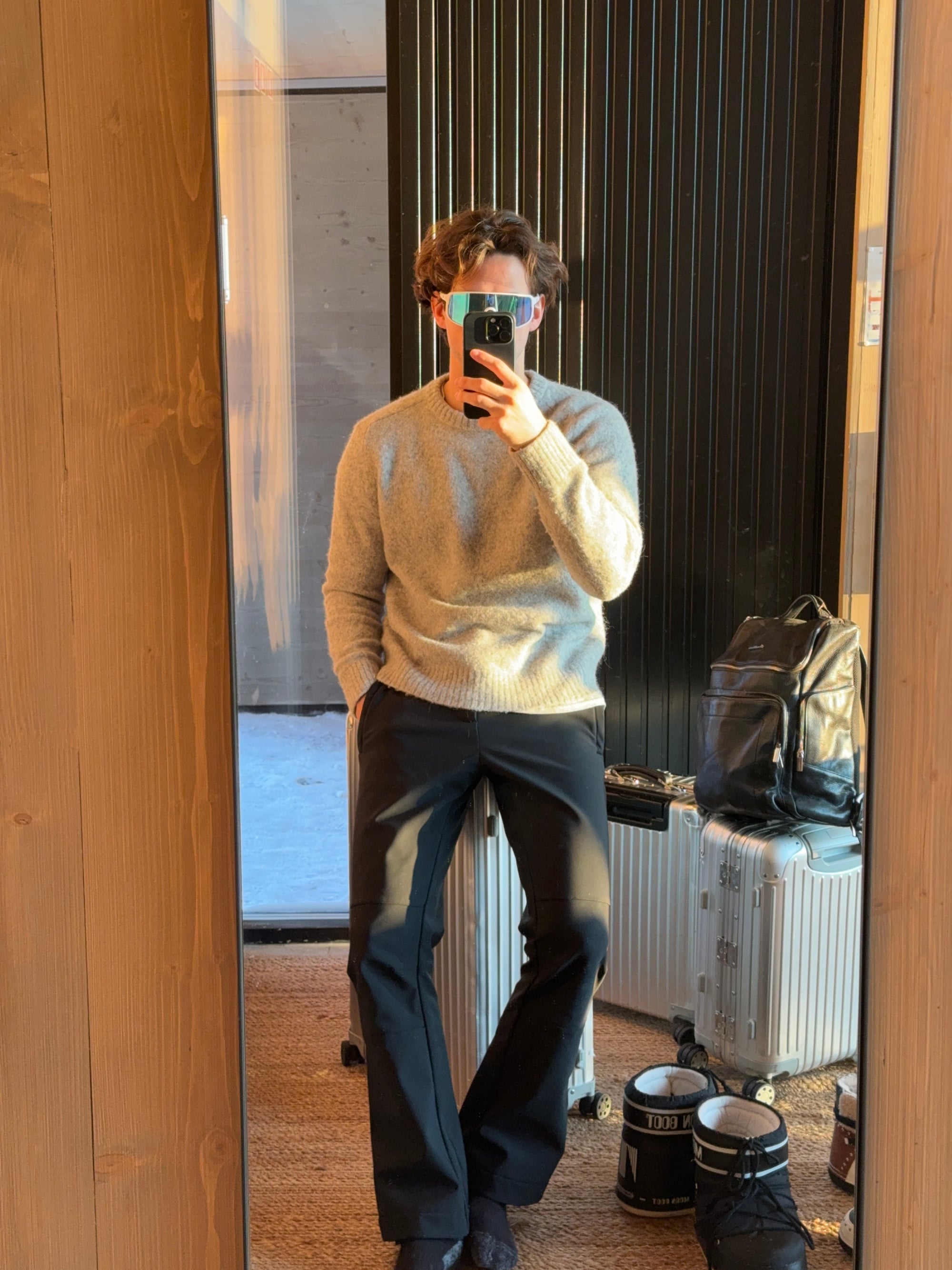 Grey knitted sweater