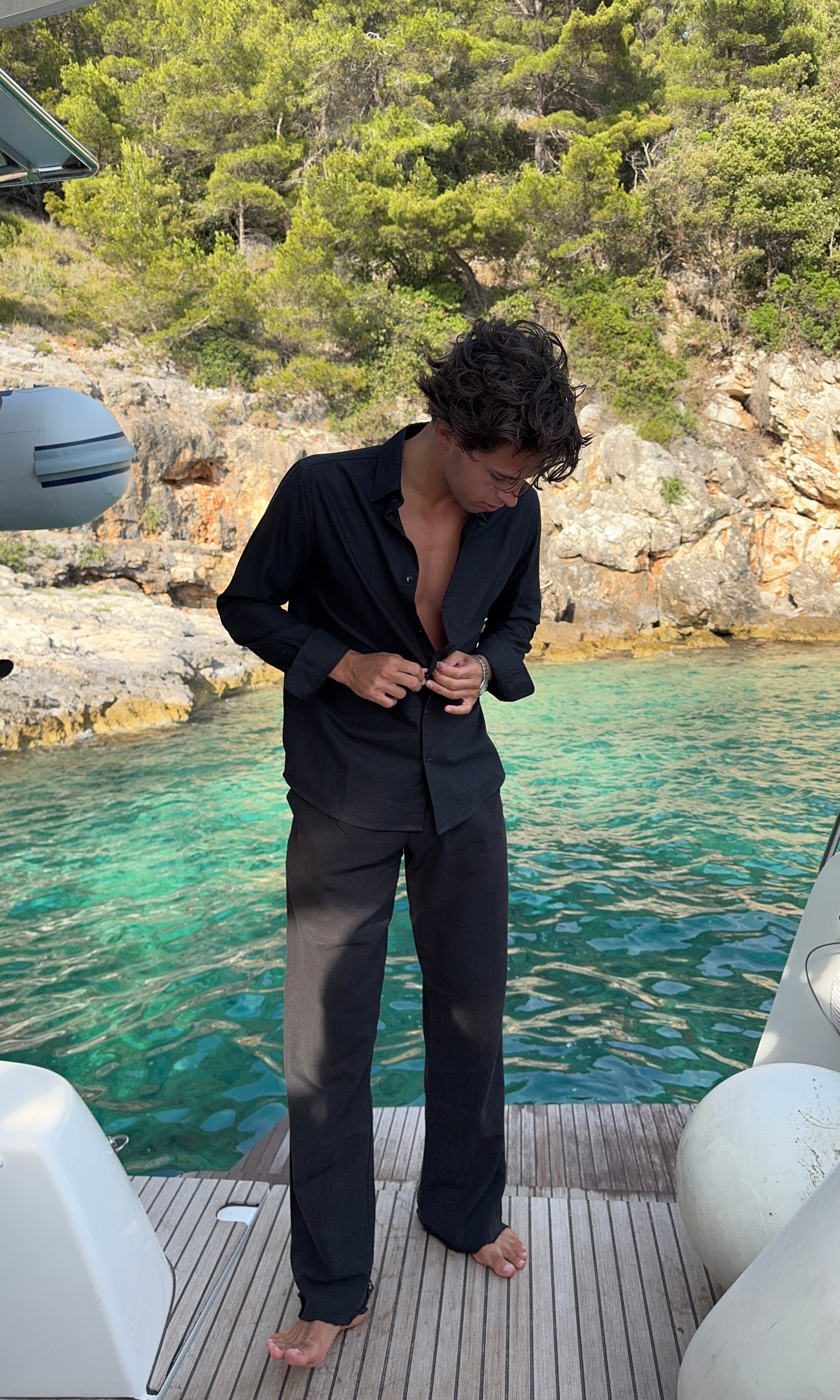 Black linen pants
