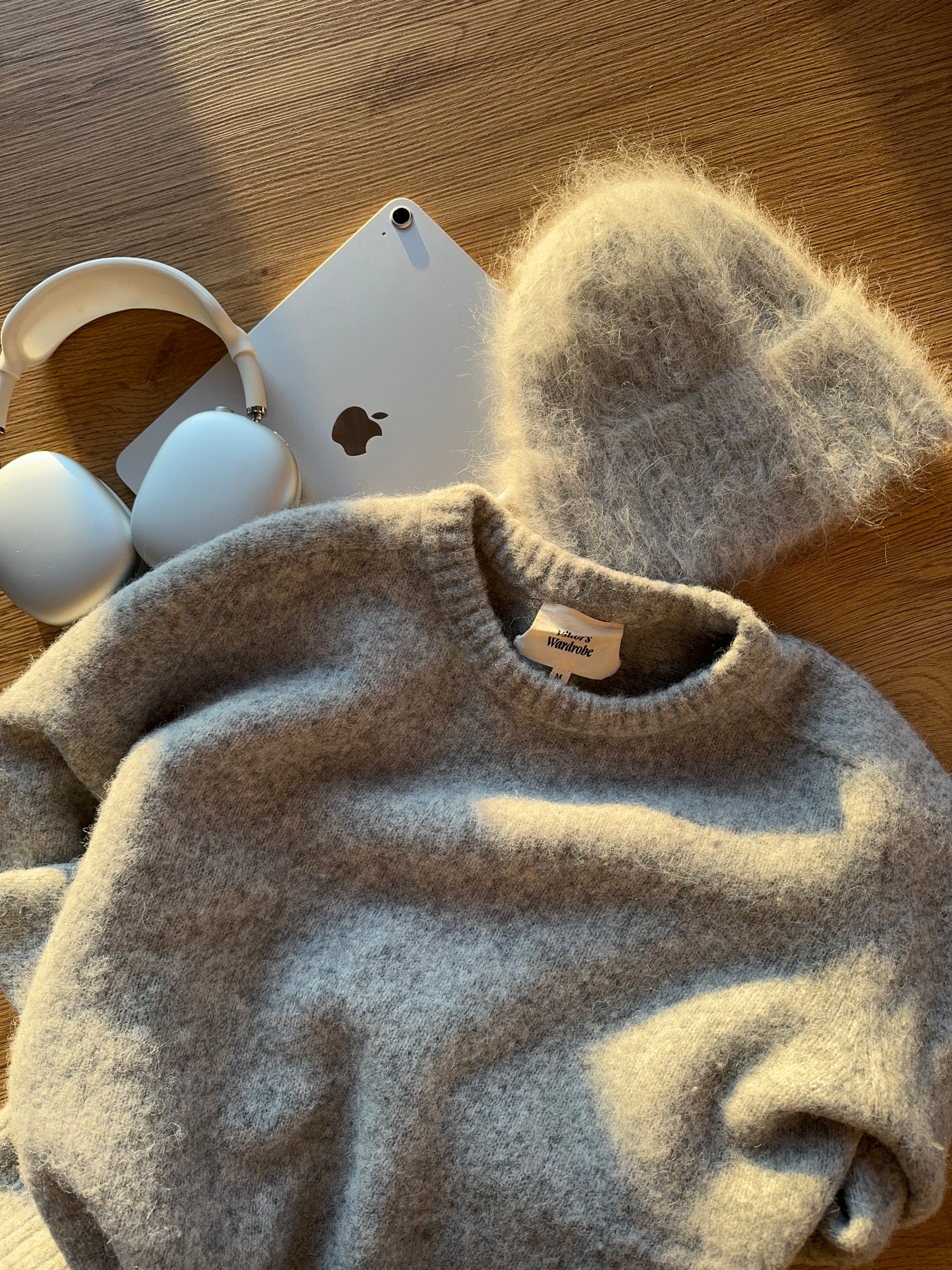 Grey knitted sweater