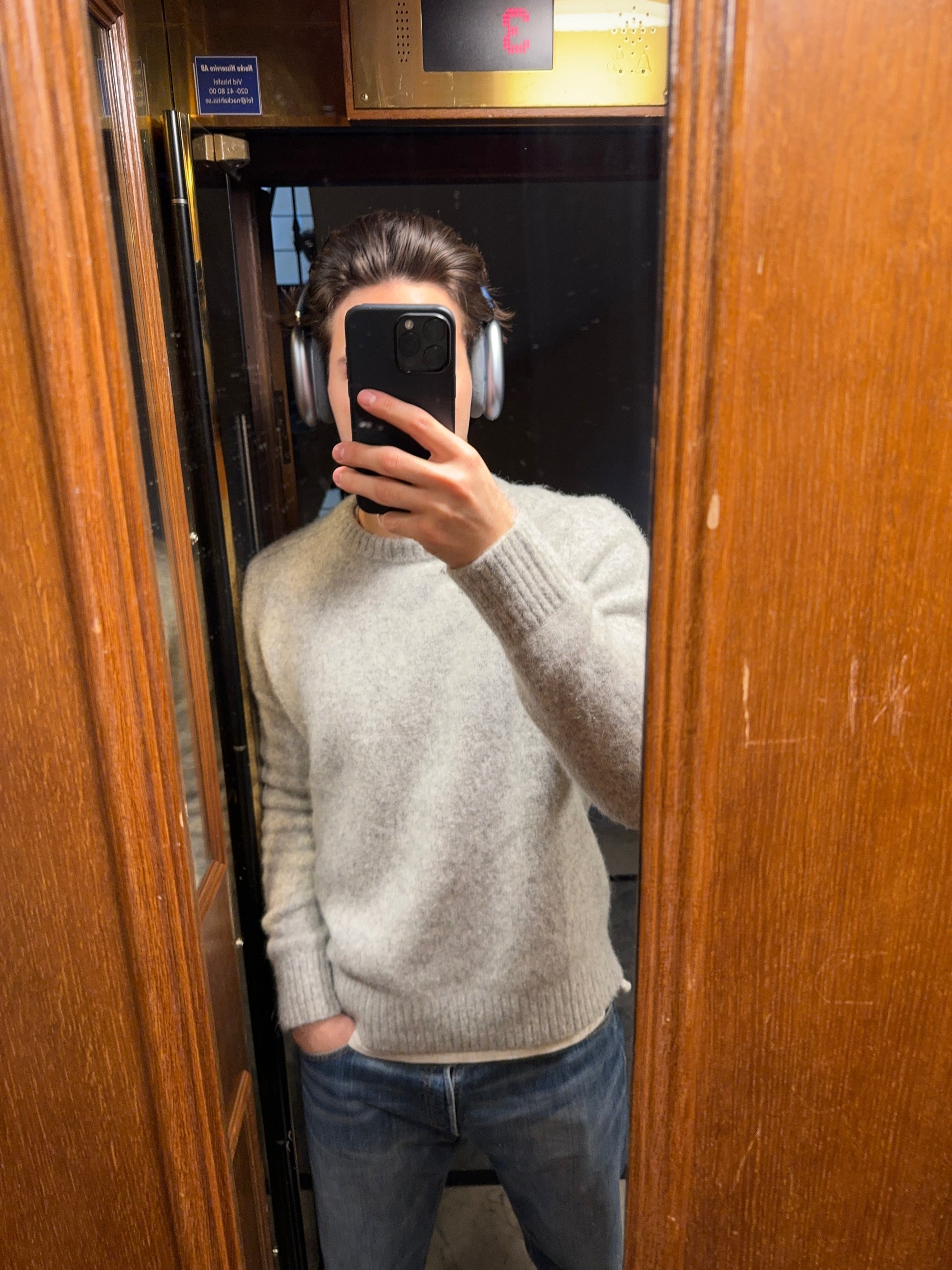 Grey knitted sweater